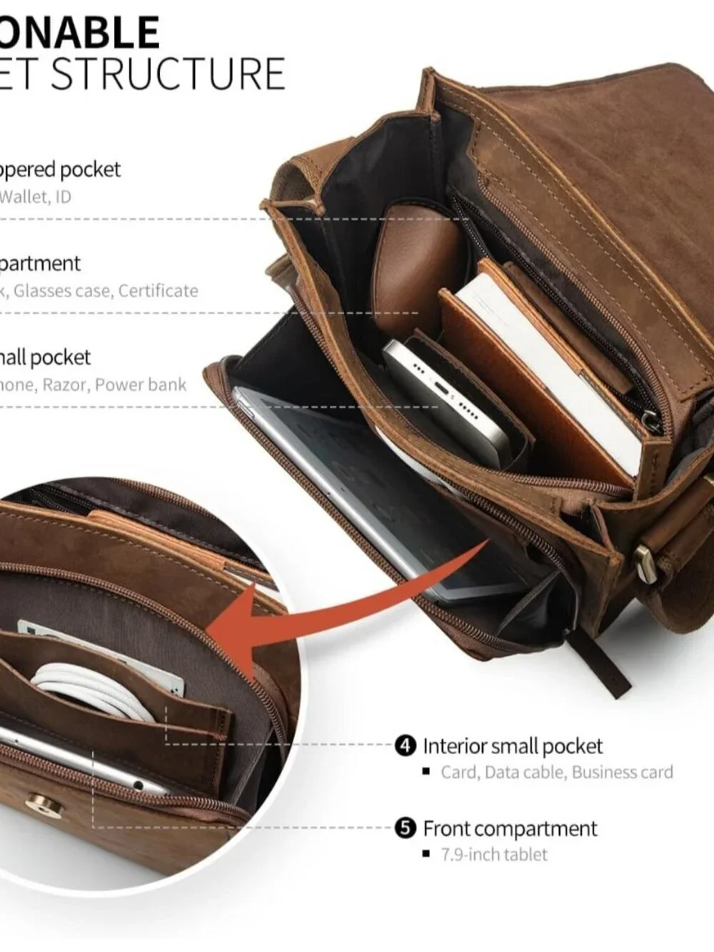 N/A leather crossbody
